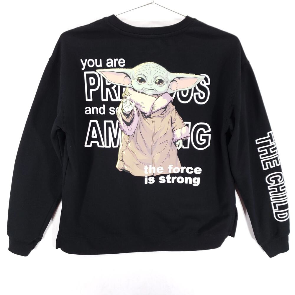 Star Wars Baby Yoda Sweatshirt Adult Medium Black The Child Crew Neck Pullover‎